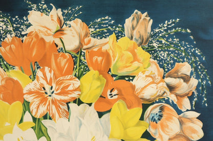 Mois Kisling Large Bouquet Of Tulips 1952 Lithograph Signed Jean Kisling Ed50