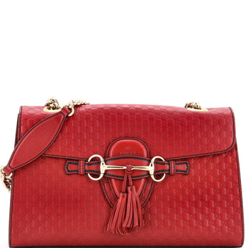 Gucci Emily Chain Flap Bag Microguccissima Leather Medium