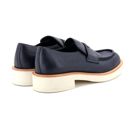 Prada Women'S Triangle Logo Loafers Spazzolato Leather