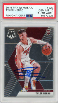 Tyler Herro Autographed 2019 Panini Mosaic Rookie Card #223 (Psa)