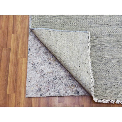 11'10"x18' Oxford Gray 100% Undyed Wool Grass Hand Knotted Oversized Rug