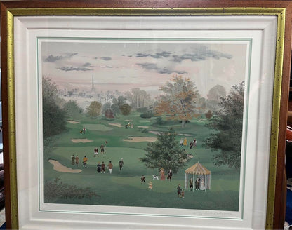 Michel Delacroix "Golf" Silkscreen Edition, autographed and framed