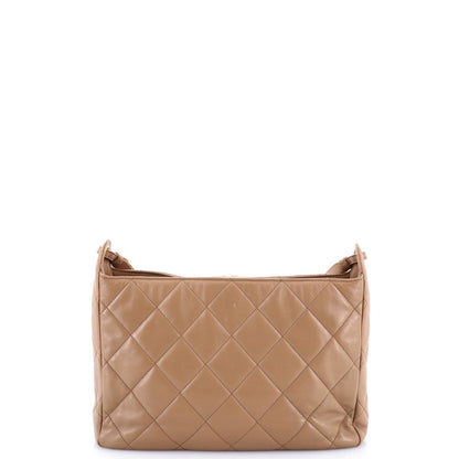 Chanel Cc Turnlock Belted Chain Handle Hobo Quilted Lambskin Medium