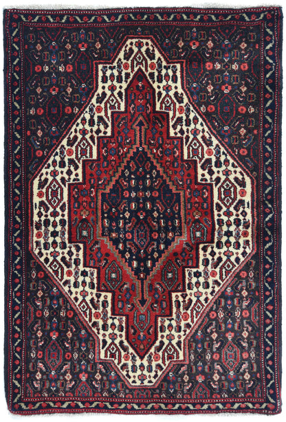 Vintage Hand-Knotted Red Wool Rug 2'5X3'4 Ft
