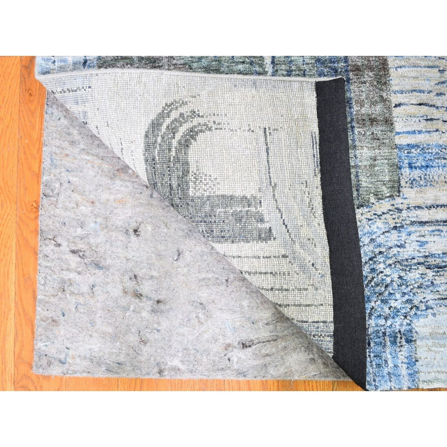 2'7"X12' The Intertwined Passage Silk -Text Wool Hand Knotted Runner Rug