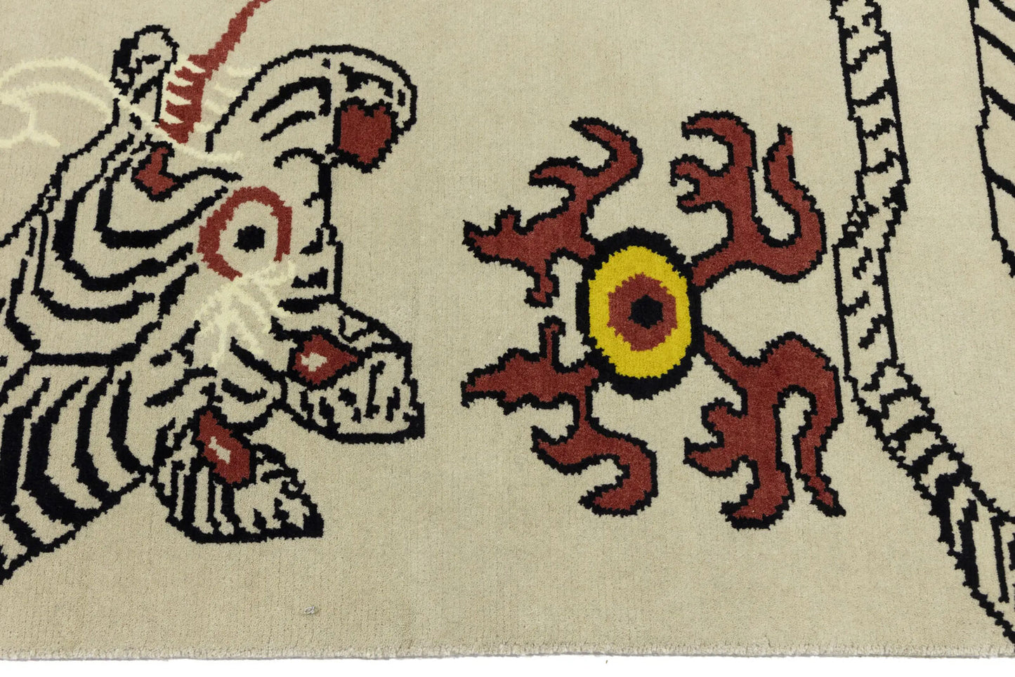 Nepali Tiger Oriental Rug Wool Tribal Modern