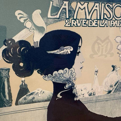 Manuel Orazi "La Maison Moderne" Blue Lady 1989 Lithograph Ea 15/15 Art Nouveau