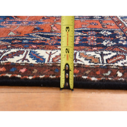 3'3"X6'3" Orange Antique Zoroastrian 100% Wool Full Pile Hand Knotted Rug