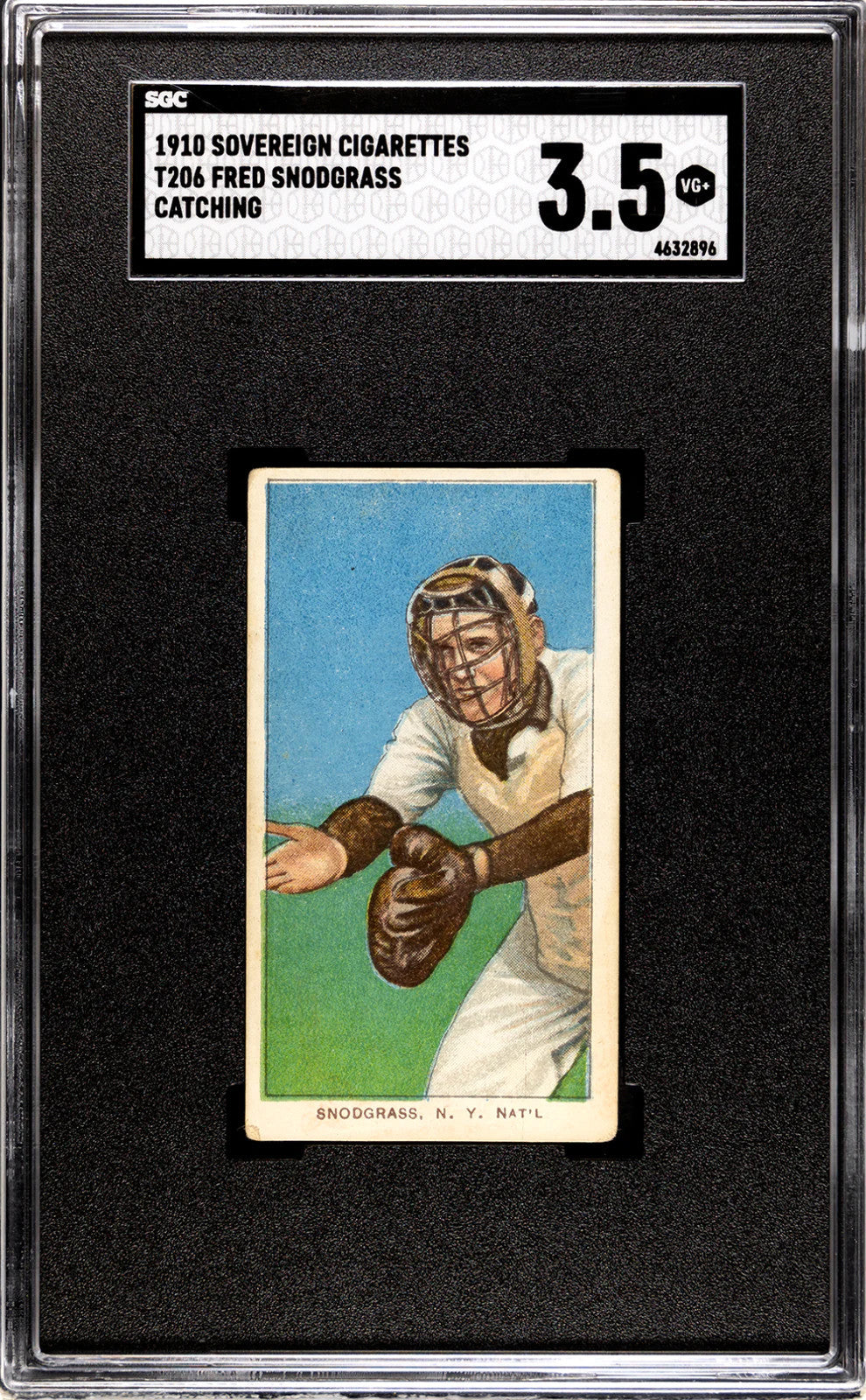 Fred Snodgrass 1910 T206 Catching Sovereign