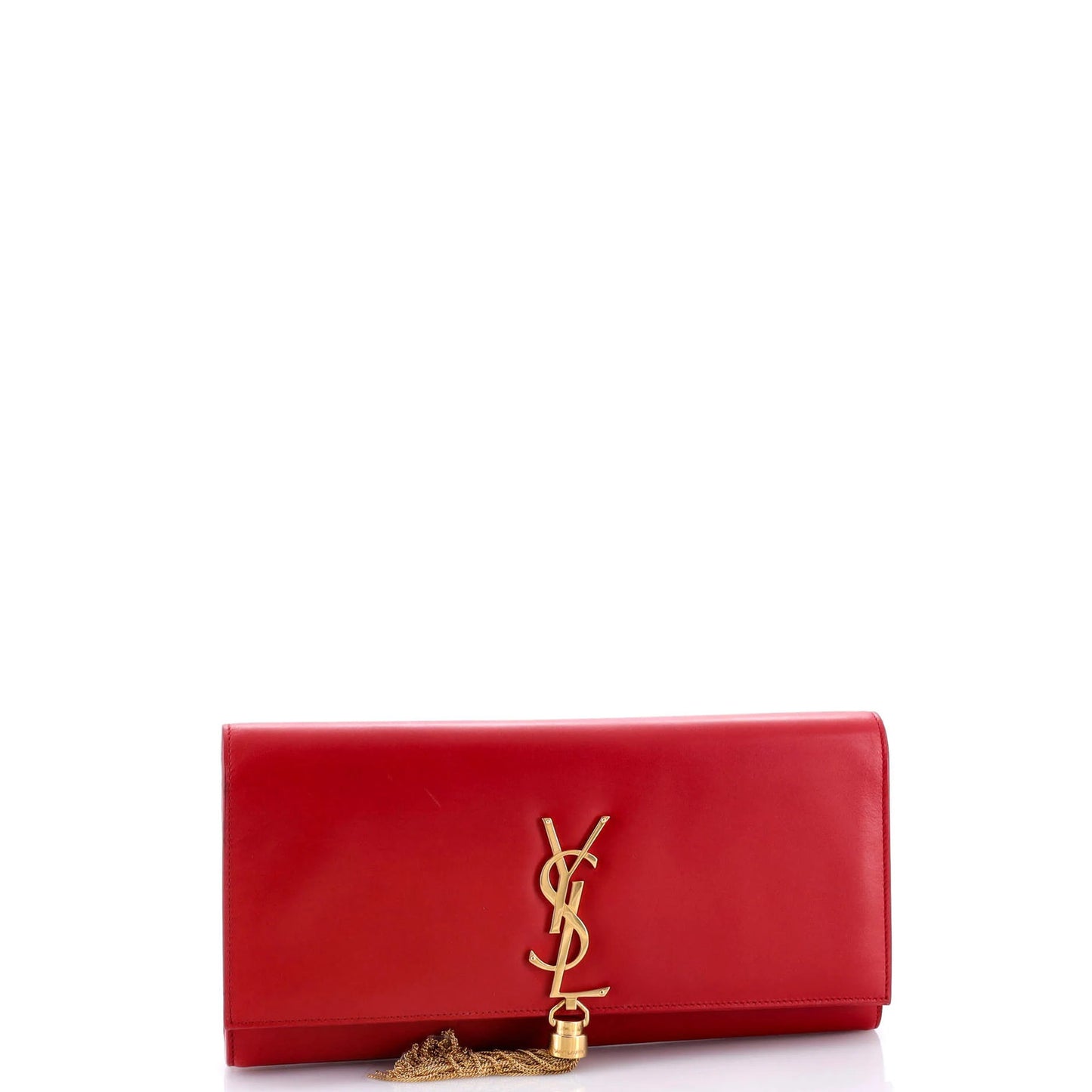 Saint Laurent Classic Monogram Tassel Clutch Leather Long