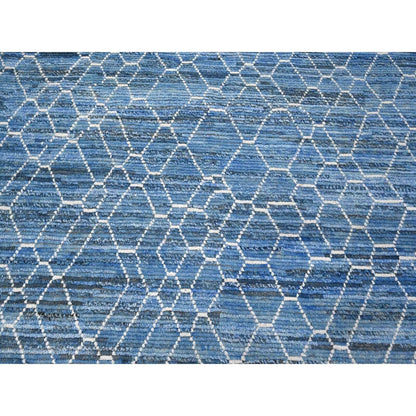 12'X16'1" Alaskan Blue Hand Knotted Moroccan Extra Large Oriental Rug