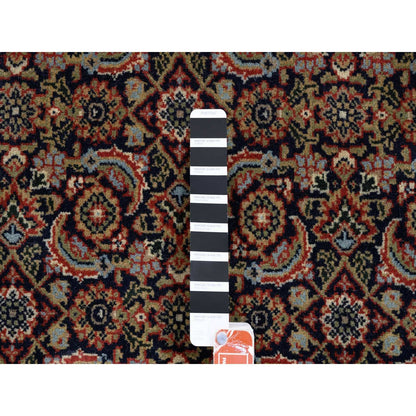 5'1"X7'1" Midnight Blue All Over Herrita Design Hand Knotted Wool Rug