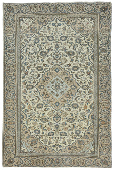 Hand-Knotted Semi-Antique Oriental Rug Muted
