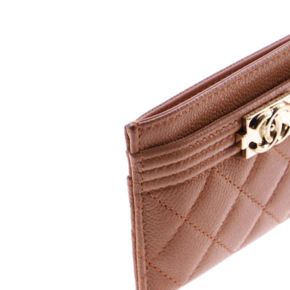 Chanel Boy Card Holder Quilted Caviar