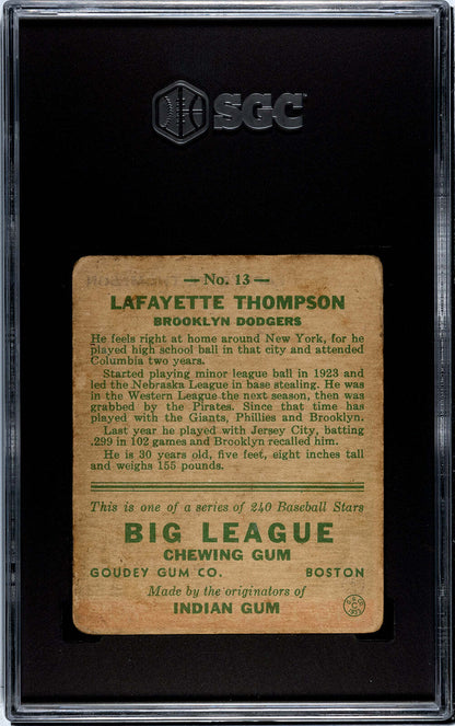 2 Lafayette Thompson 1933 Goudey #13 SGC