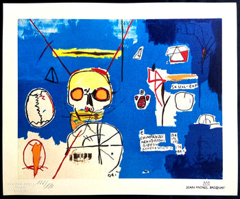 Jean-Michel Basquiat Coa Lithograph Signed Hand Numbered (Stamp