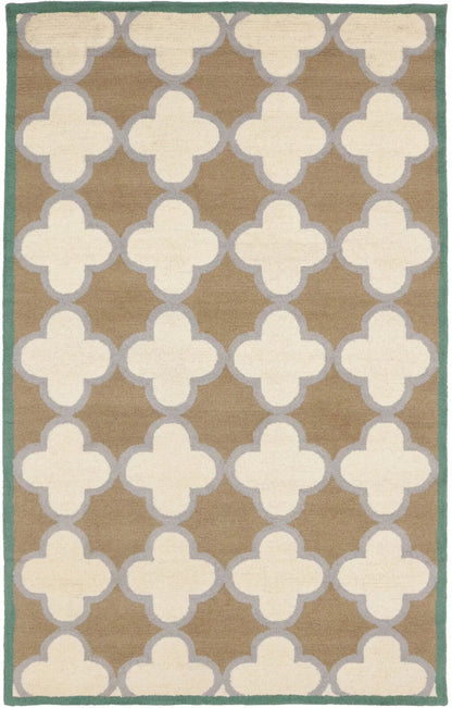 Hand-Tufted Multicolored Trellis Plush Rug Modern