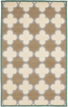 Hand-Tufted Multicolored Trellis Plush Rug Modern