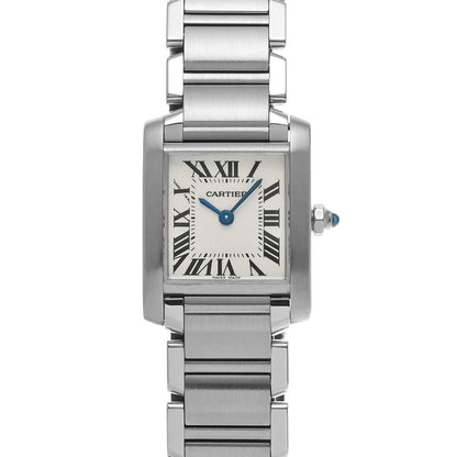 Cartier Tank Franaise Sm W51008Q3 Silver Ladies Used Watch #323325