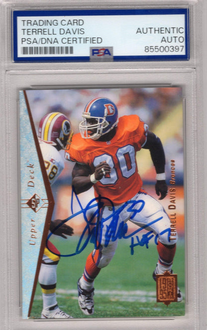 Terrell Davis 1995 Upper Deck Autographed Psa Authentic Auto Card