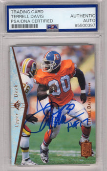 Terrell Davis 1995 Upper Deck Autographed Psa Authentic Auto Card