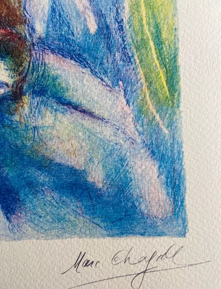 Marc-Chagall Lithograph Hand-Made Coa Hand-Signed Numbered In Pencil