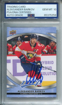 Aleksander Barkov Autographed Upper Deck Card Psa Auto Grade 10