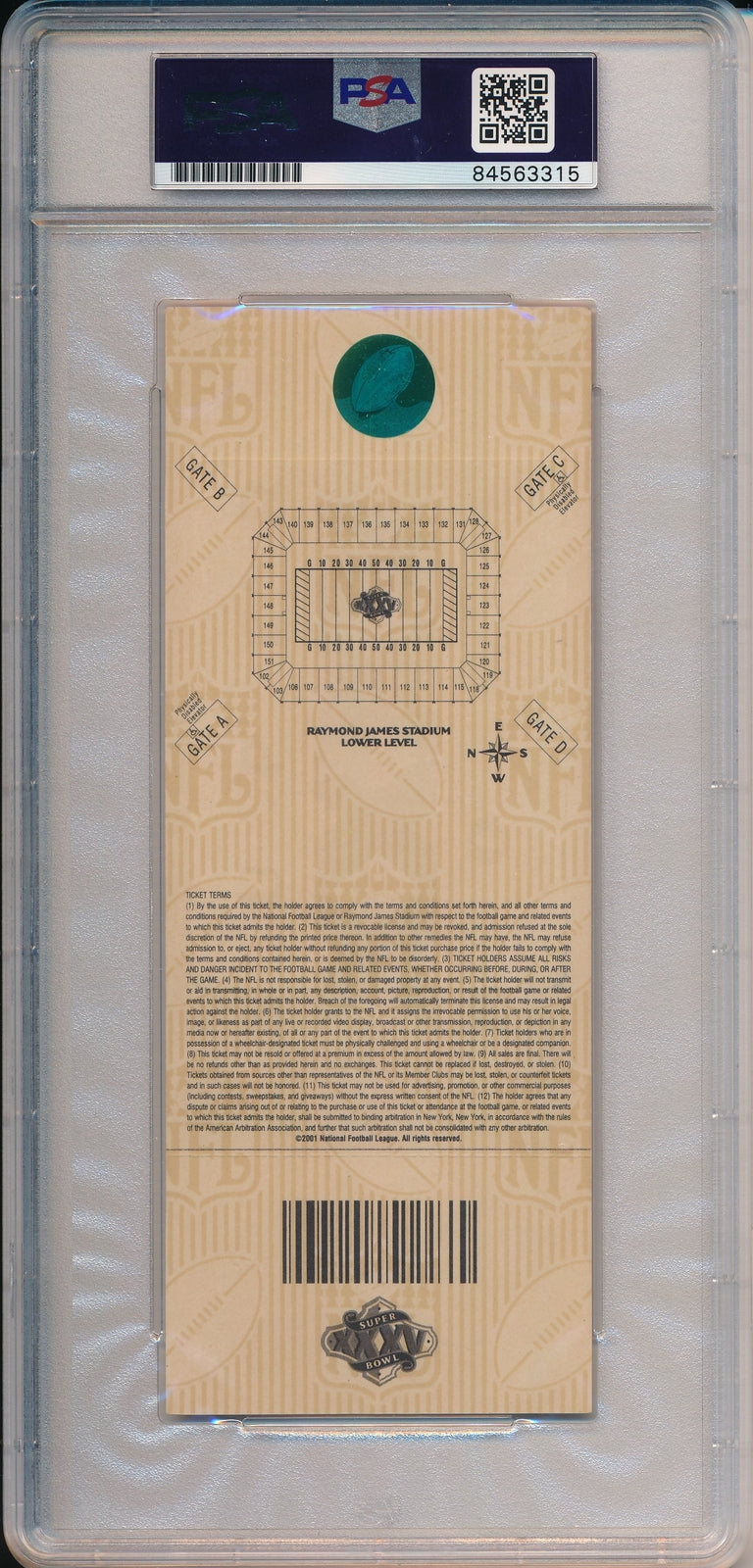 Super Bowl Xxxv Full Ticket Signed By Ravens Mvp