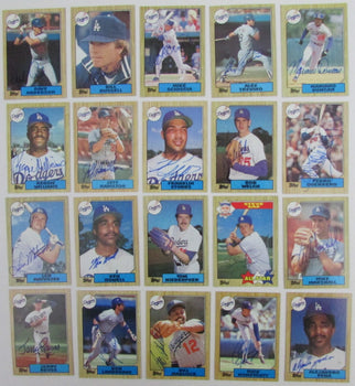 Lot Of (20) Autographed 1987 Topps Los Angeles