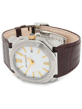 Bvlgari Octo Bgo41S White Automatic Band Size 17.5Cm Men'S Used Watch #61016