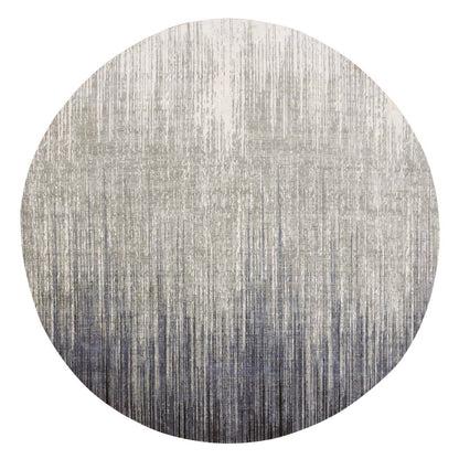 10'X10' Gray Modern Ombre Organic Wool Hand Knotted Round Oriental Rug