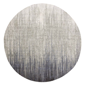 10'X10' Gray Modern Ombre Organic Wool Hand Knotted Round Oriental Rug
