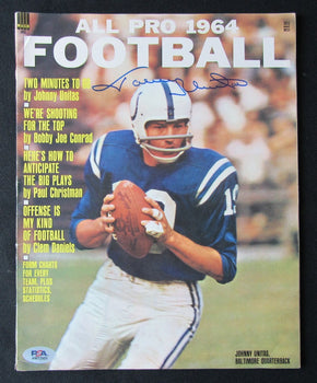Johnny Unitas Hof Signed All Pro 1964 Football