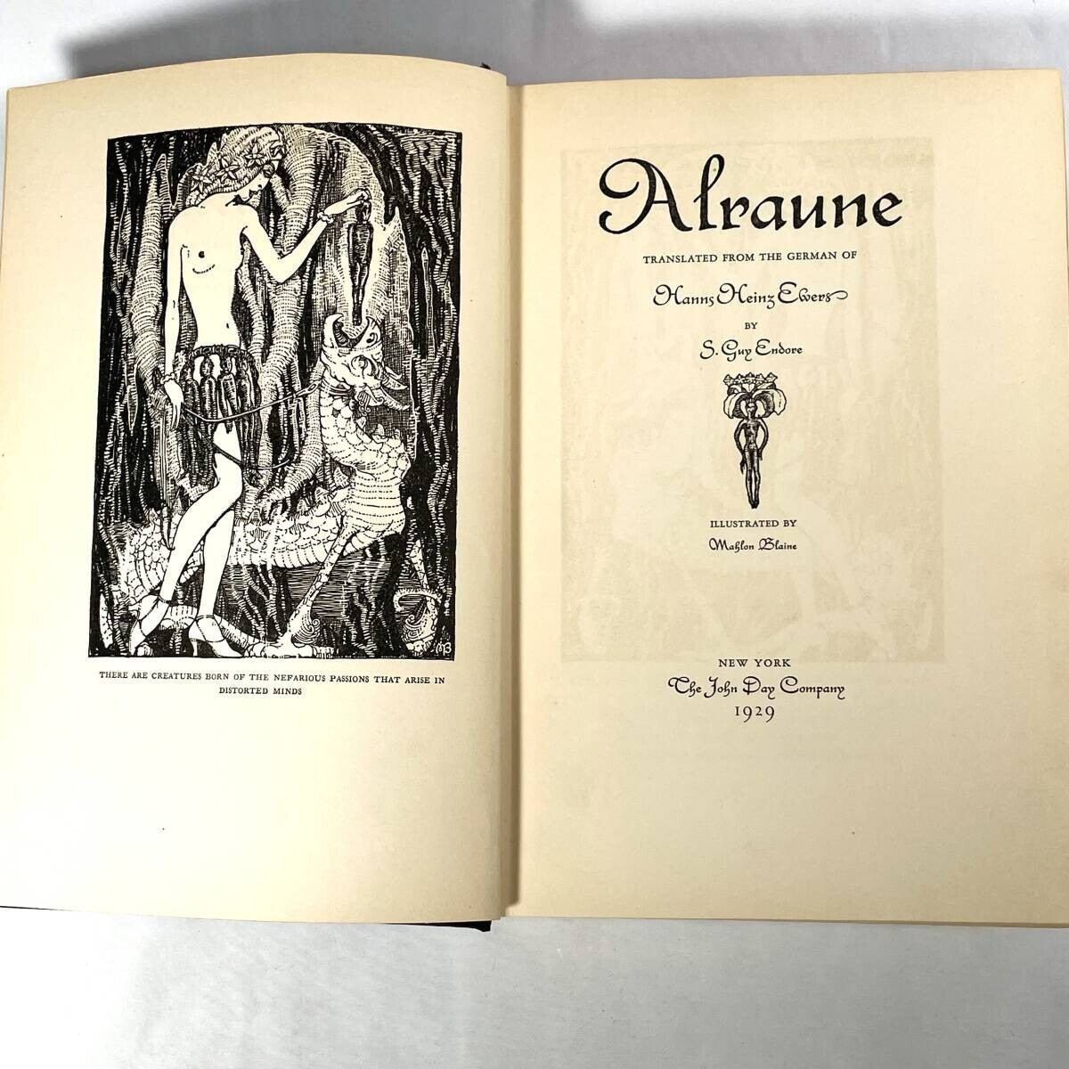 Gothic - Alraune by Hanns Heinz Ewers - 1st English 1929 Illustrated Mahlon Blaine