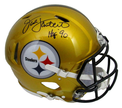 Jack Lambert Hof Signed Steelers Full Size Flash
