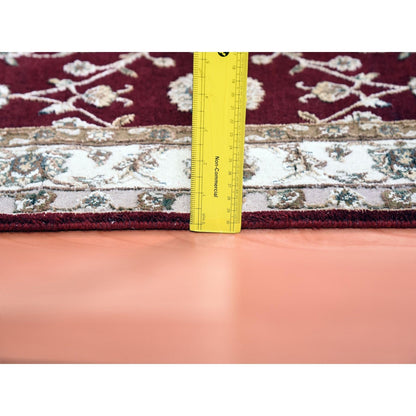 3'X5' Red Thick And Plush Wool And Silk Hand Knotted Rajasthan Rug