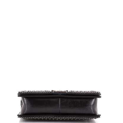 Chanel Chained Boy Flap Bag Quilted Glazed Calfskin New Medium