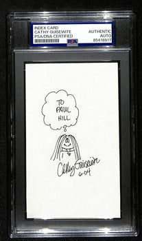 Cathy Guisewite Signed/Inscribed Index Card