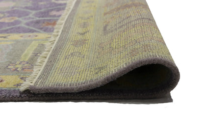 Hand-Knotted Muted Oushak Rug Colorfast Oriental