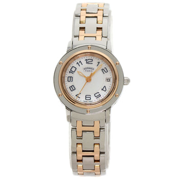 Hermes Clipper Classic Watches Cp1.221 Stainless Steel/Ssxpgp Ladies