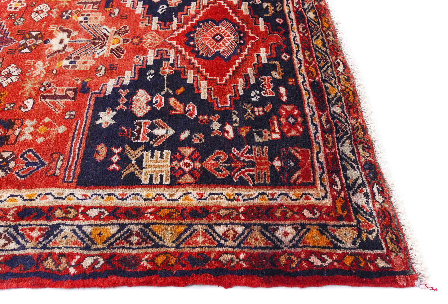 Muted Red Tribal Floral Design Oriental Rug