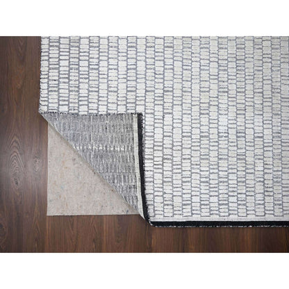 12'2"X15' White Wool And Silk Hand Loomed Modern Oversized Oriental Rug