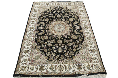 Handmade Indo-Nain Oriental Area Rug Floral