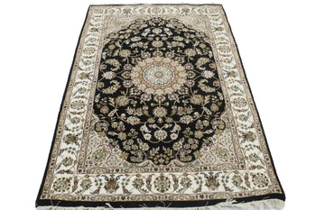 Handmade Indo-Nain Oriental Area Rug Floral