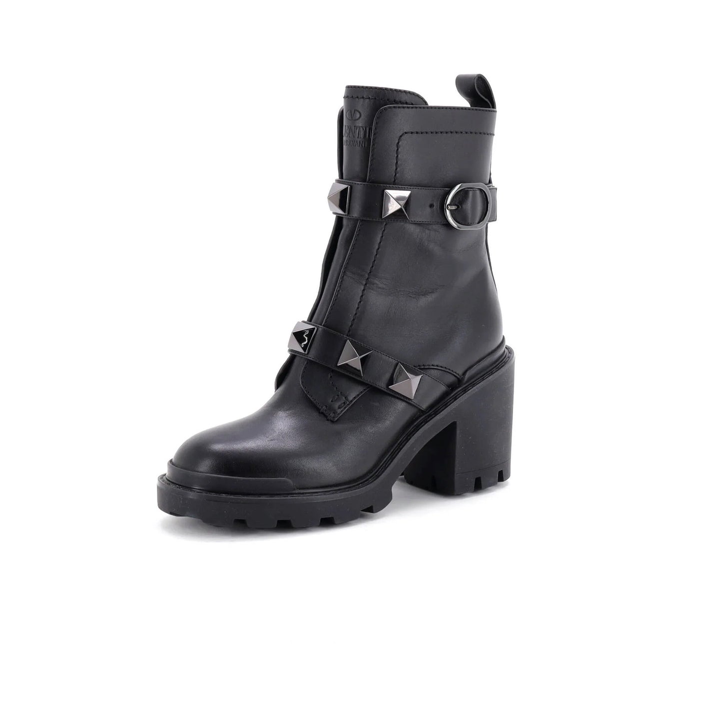 Valentino Garavani Women'S Roman Stud Combat Ankle Boots Leather