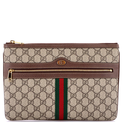Gucci Ophidia Zip Pouch Gg Coated Canvas Large