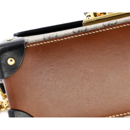 Gucci Padlock Bamboo Shoulder Bag Gg Coated Canvas Small