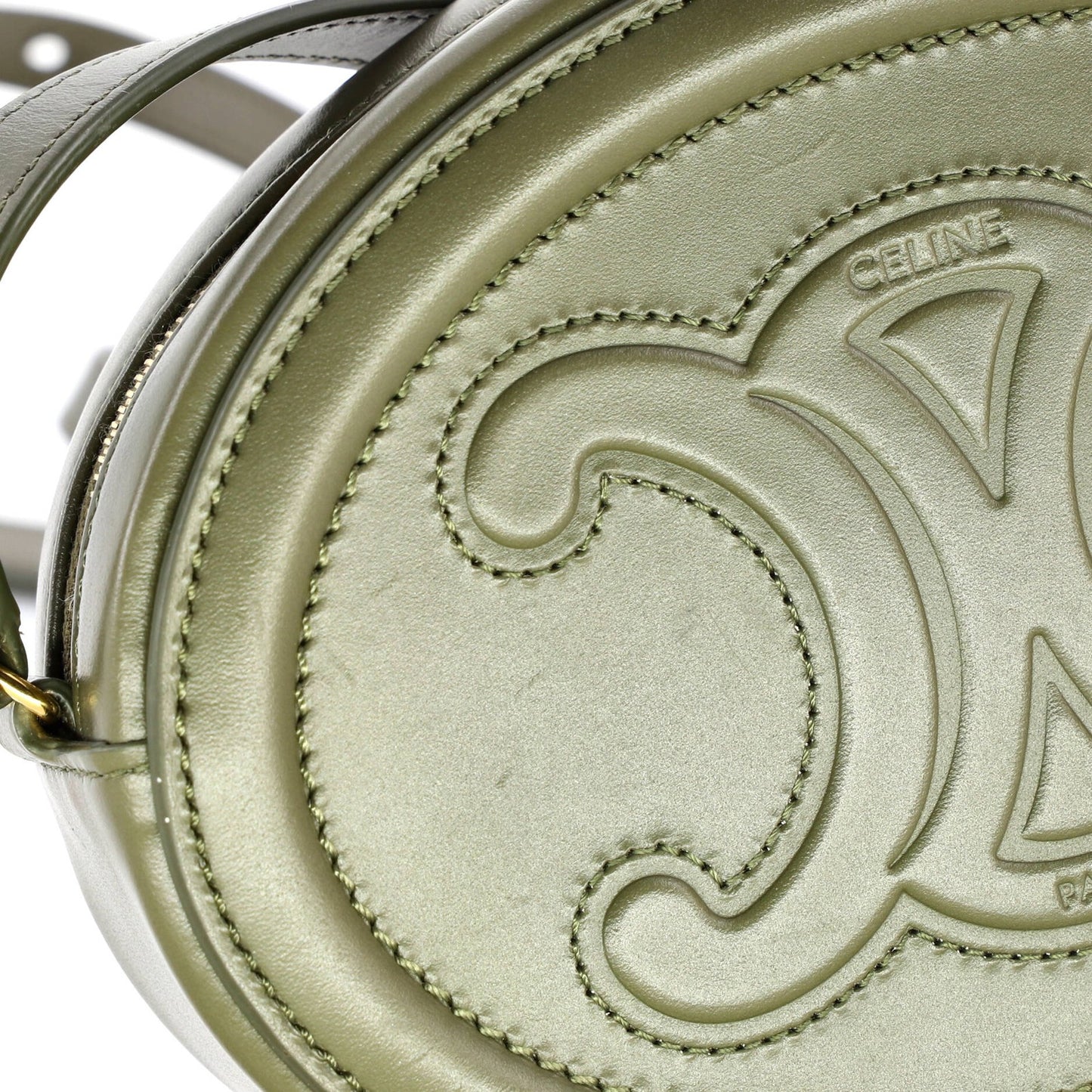 Celine Triomphe Oval Crossbody Bag Leather Mini