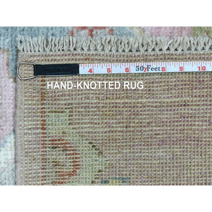 3'4"X9'9" Anatolian Village Wool Hand Knotted Pink Wide Runner Rug