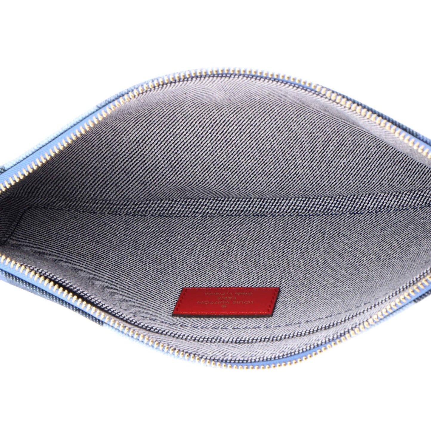 Louis Vuitton Neverfull Pochette Damier And Monogram Patchwork Denim Large